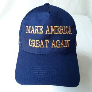 New MAGA - 45-47 - Flag - Trump - Blue with Gold Baseball Cap - Adjustable Fit